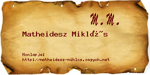 Matheidesz Miklós névjegykártya