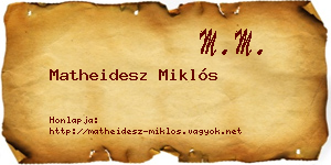 Matheidesz Miklós névjegykártya