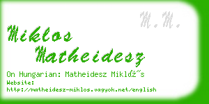 miklos matheidesz business card